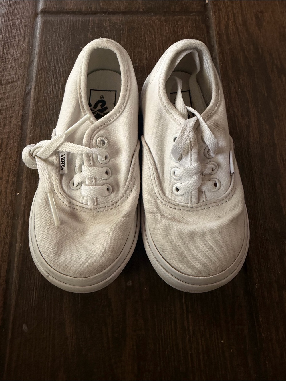 Vans Kids White Canvas Low-Top Sneakers